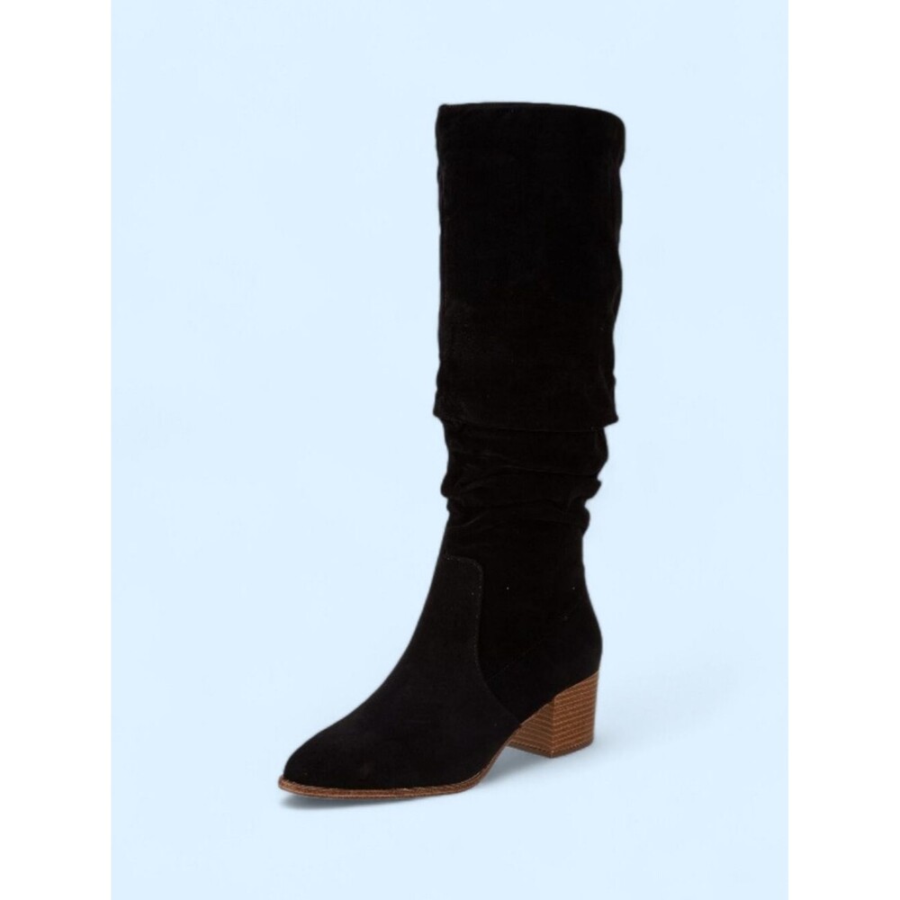 Women's Size 8.5 Wide Calf Slouchy Boots Faux Suede Black